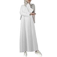 XJYIOEWT Maxi Dresses for Women 2024 Plus Size Elegant, Women's Muslim Abaya Dress Prayer Dress Full Length Kaftan with