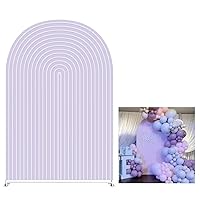 Double-Sided Purple Ripples Mermaid Arch Backdrop Covers 2.5x6ft Arched Stand Stretchy Fabric Covers for Parties Baby Shower Birthday Decorations