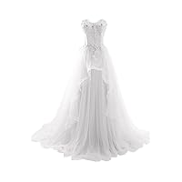 2017 Vogue Evening Prom Dress Strapless A-line Ruffles Applique-2-White