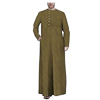 Men's Jubba Thobe, Men's Single Breasted Loose Muslim Fashion Casual Jubba Thobe, Arab Middle East Dress
