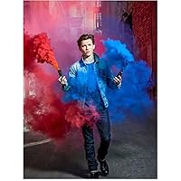 Tom Holland as Peter Parker in Spider-Man: Homecoming Walking Through Blue/Red Smoke 8 x 10 Inch Photo