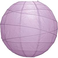 Premium Paper Lantern Lamp Shade (16-Inch, Free-Style Ribbed, Lilac Purple) - Chinese/Japanese Hanging Decoration - For Parties, Weddings, and Homes
