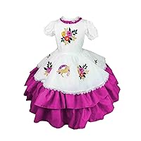 Cute Flower Horse Embroidered Ball Gown for Toddler Girls Kids Dresses Aline Jewel Neck Satin Cupcake Prom Dress