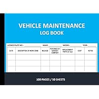 Vehicle Maintenance Log Book: Service and Repair Record Logbook | Small Size 8.25
