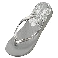 Women's Fashion High Heel Stylish Platform Flip Flops Wedge Sandals Summer Beach Slippers