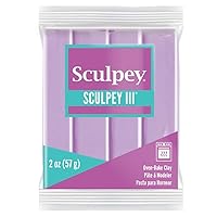 Sculpey III Polymer Oven-Bake Clay, Spring Lilac, Non Toxic, 2 oz. bar