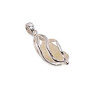925 Sterling Silver Cage Pendant For Women And Girls Gift Inside Natural Raw Gemstone Handmade Silver Pendant