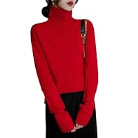Ladies Turtleneck Cashmere Sweater Wool Warm Pullovers Autumn Winter Knit Thick Jackets