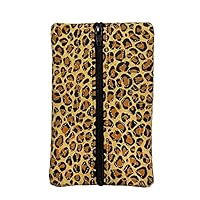 Tissue Pouch Zipper Enclosed Fabric Travel And Purse Tissue Holder (Tan, Leopard Skin)