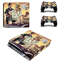 Grand Theft Auto - 5 Theme Skin Sticker Decal Skin Full Body Cove Set Compatible with 3M Skin Sticker Cover for PS4 Slim
