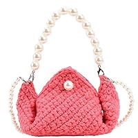 Knitted Artificial Pearl Handbag Fashionable and Practical Shoulder Bag for Women Underarm Bag Knitted Bag for Women