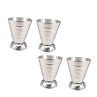 BESTOYARD 4pcs Mixing Glass Graduated Jigger Cup Japanese Coffee Liquors Measuring Cup Bartender Scale Cup Bartender Measuring Tools Milk Stainless Steel With Scale Measuring Spoon