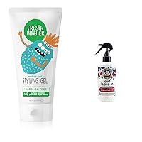 Fresh Monster Kids Hair Gel (6oz) & So Cozy Leave-In Conditioner for Curly Hair (8oz) - Kids Hair Care Bundle
