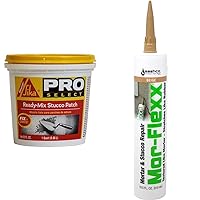 SIKA - 503333 Sikacryl Ready-Mix Stucco Patch, 1 Qt, White & Sashco 15010 10.5oz Sashco Sealants Beige MorFlexx Mortar & Stucco Repair, 10.5-Ounce