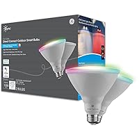 GE CYNC Smart LED Light Bulb, PAR38 Flood Light Outdoor, Works with Amazon Alexa and Google Home, WiFi Light, Color Changing Light Bulb, 90W Equivalent, (Pack of 2)