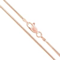 22k Rose Gold Plated Sterling Silver Magic Snake Chain 1.6mm Solid 925 Italy Brazilian Necklace