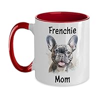 Frenchie Mug, Cute Watercolor French Bulldog Coffee Cup, Valentines Day Gift Ideas For Dog Moms