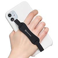 Sinjimoru Universal Silicone Phone Grip Holder, as Cell Phone Stand, with Elastic Phone Finger Strap for Android/iPhone Case. Sinji Loop Stand Black