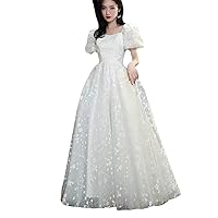 Lamya White Student Graduation Dress Small Sleeve Party Skirt Plus Size Prom Gown