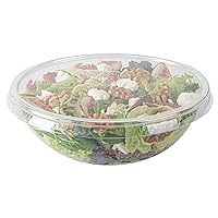 Restaurantware LIDS ONLY: 21 Ounce Plastic Salad Bowl Lids 200 Recyclable Lids For 21 Ounce Salad Bowls - Round Disposable Clear Plastic To Go Bowl Lids Bowls Sold Seperately