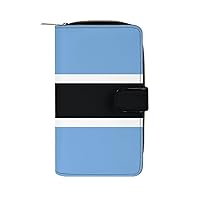Flag of Botswana Womens Wallet Leather Card Holder Purse RFID Blocking Bifold Clutch Handbag with Zipper Pocket
