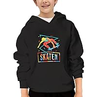 Unisex Youth Hooded Sweatshirt Skating Skateboard Cute Kids Hoodies Pullover for Teens