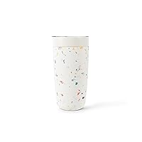W&P Porter Insulated Tumbler 20 oz | No Metallic Aftertaste Ceramic Coated for Water, Coffee, & Tea | Wide Mouth Vacuum Insulated | Dishwasher Safe, Cream Terrazzo