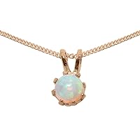 Solid 18k Rose Gold Natural Opal Womens Pendant & Chain - Choice of Chain lengths