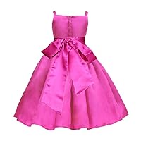 Pink Promise Fuchsia Hot Pink Spaghetti Straps Wedding Party Flower Girl Dress