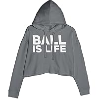 Expression Tees Ball Is Life Sports Enthusiasts Cropped Fleece Hoodie