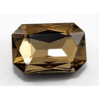 The Design Cart Golden/Light Colorado Topaz (LCT) Rectangle Shaped Glass Stone (20 mm x 30 mm) (10 Pieces) - for Embellishing Apparels, Handbags and Art and Carft