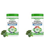 Organic Greens Powder + 50 Superfoods, Original - 1 Billion Probiotics for Gut Health, Antioxidants, Vegan, Plant Based, Gluten Free, Non GMO, Dairy Free Juice & Smoothie Mix - 0.62lb