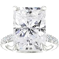 Moissanite Star Moissanite Ring Radiant 10.00 CT, Moissanite Engagement Ring/Moissanite Wedding Ring/Moissanite Bridal Ring Set, Sterling Silver Rings, Fancy Jewelry, Perfact for Gift