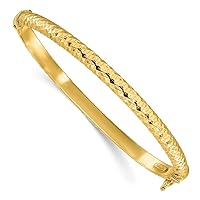 4.95mm 925 Sterling Silver Polished Gold tone Textured Hinged BReligious Guardian Angel Bracelet Jewelry for Women