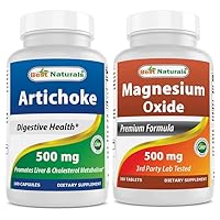 Best Naturals Artichoke Extract 10000 mg & Magnesium Oxide 500 mg