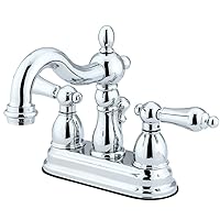 Kingston Brass KB1601AL Heritage 4-Inch Centerset Lavatory Faucet with Metal Lever Handle, Polished Chrome