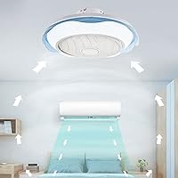 Nordic Integrated Rose Fan Light Modern LED Round Bedroom Lights for Ceiling Living Room Flush Mount Ceiling Fan with Lights for Low Ceilin