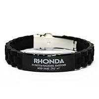 Gifts For Rhonda Name, GlideLock Bracelet Gifts For Rhonda, Custom Name GlideLock Bracelet For Rhonda, Funny Gifts For Rhonda Is Fucking Awesome, Valentines Birthday Gifts for Rhonda, Mother's Da