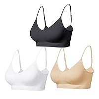 Comfyin Bustier Women's Padded Sports Bra Set Without Underwire Yoga Bra Top Pack of 3