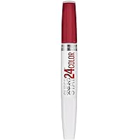 Maybelline Super Stay 24, 2-Step Liquid Lipstick Makeup, Long Lasting Highly Pigmented Color with Moisturizing Balm, Keep Up The Flame, Red, 1 Count