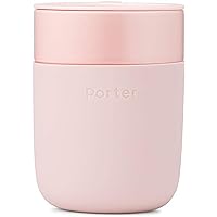 W&P Porter Travel Coffee Mug with Protective Silicone Sleeve | 12 Ounce Blush | Reusable Cup for Coffee or Tea | Portable Ceramic Mug with BPA-Free Press-Fit Lid | Dishwasher Safe | On-the-Go