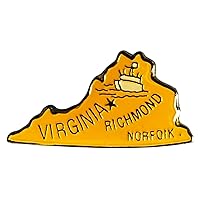 Virginia Enamel State Map Hat Cap Lapel Pin (ACE - 647)