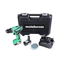 Metabo HPT Cordless Drill | 12V Peak | Includes 2-12V Lithium Ion Batteries | Carrying Case | 7 Piece Bit Set | Lifetime Tool Warranty (DS10DFL2)