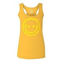 Funny Cool Graphic Evil Smile Workout trainig Gym Fitness Women's Tank Top Racerback