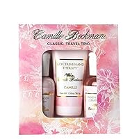 Camille Beckman Classic Collection Travel Trios, Camille, Glycerine Hand Therapy 1.35 oz, Silky Body Cream 2 oz, Hand & Shower Cleansing Gel 2 oz