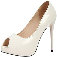 BIGTREE Peep Toe Women Sandals Patent Leather Platform Sandals Wedding High Heels