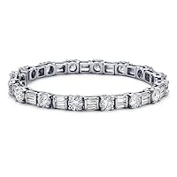 5.00 ct Ladies Baguette and Round Cut Diamond Tennis Bracelet in Channel and Prong Setting