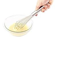 Restaurantware Met Lux 12 x 2.5 x 2.5 Inch Baking Whisk 1 French Whisk With Ergonomic Handle - Dishwashable Won't Corrode Stainless Steel Whisk For Whipping Baking Or Cooking