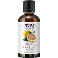 NOW Essential Oils, Grapefruit Oil, Sweet Citrus Aromatherapy Scent, Cold Pressed, 100% Pure, Vegan, Child Resistant Cap, 4-Ounce