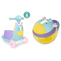 Skip Hop 3-in-1 Baby Activity Push Walker to Toddler Scooter, Zoo Unicorn & Baby Snack Container, Zoo Snack Cup, Unicorn, PP, ABS, TPR